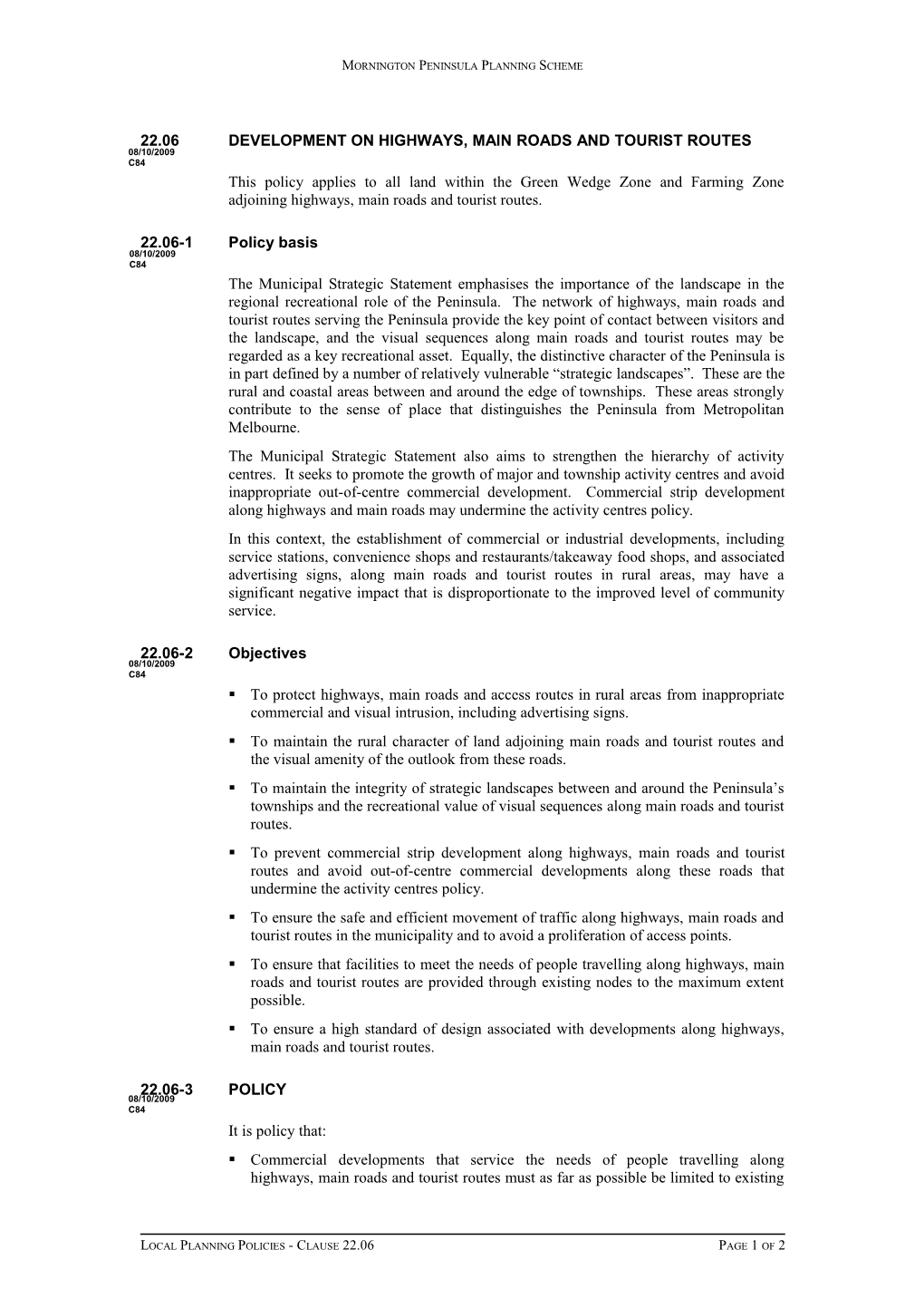 Mornington Peninsula Planning Scheme