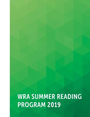 Wra Summer Reading Program 2019