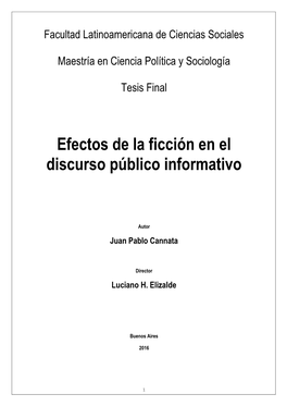 Efectos De La Ficción En El Discurso Público Informativo