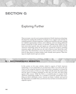 Exploring Further SECTION G