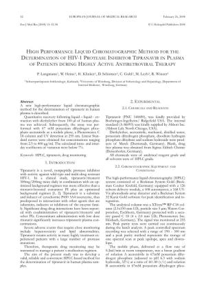 High Performance Liquid Chromatographic Method