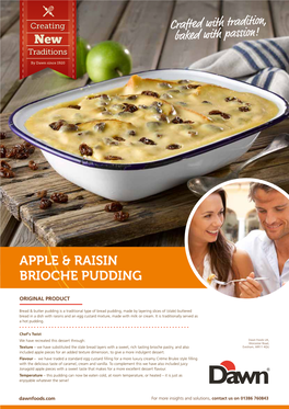 Apple & Raisin Brioche Pudding