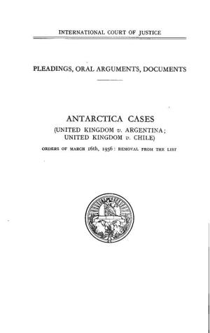 ANTARCTICA CASES (UNITED KINGDOM V