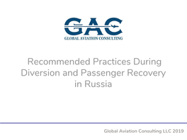 Recommended Practices During Diversion and Passenger Recovery in Russia