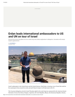 Erdan Leads International Ambassadors to US and UN on Tour of Israel | the Times of Israel