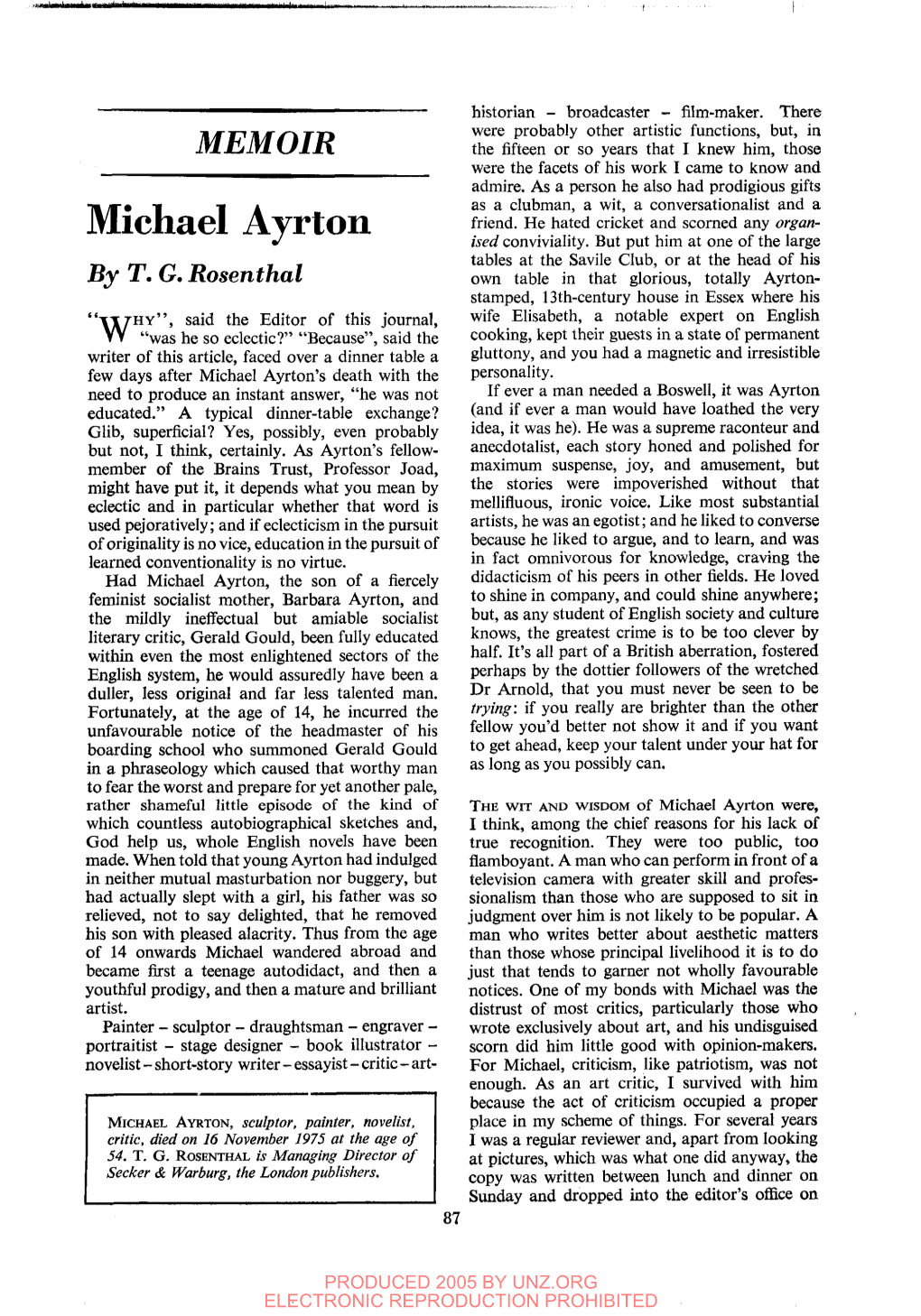Michael Ayrton Ised Conviviality