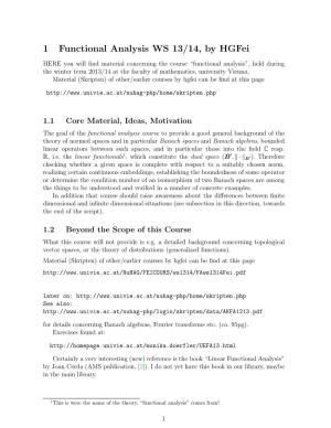 1 Functional Analysis WS 13/14, by Hgfei
