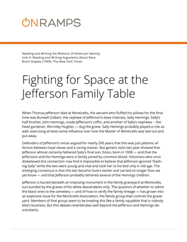 Fighting for Space at the Jefferson Family Table