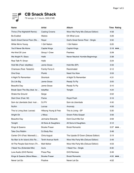 Snack Shack Playlist