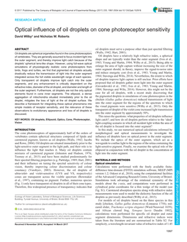 Optical Influence of Oil Droplets on Cone Photoreceptor Sensitivity David Wilby* and Nicholas W