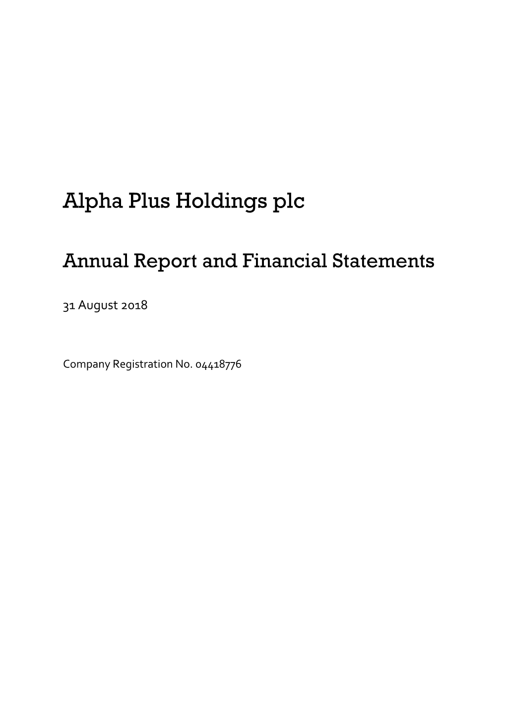 Alpha Plus Holdings Plc