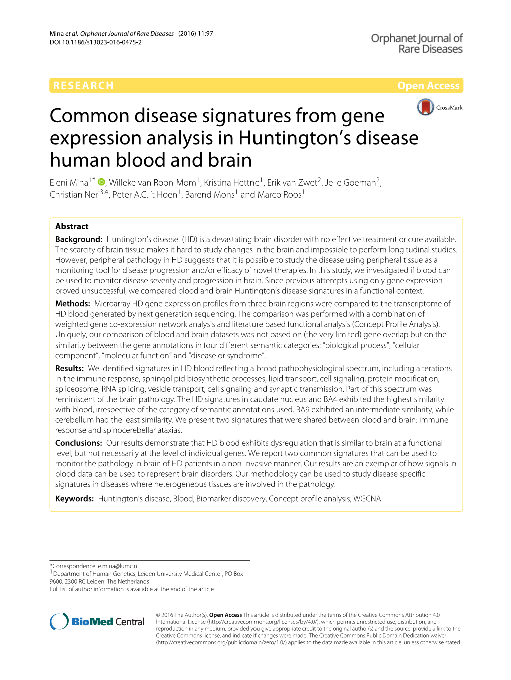 Common Disease Signatures from Gene Expression Analysis In