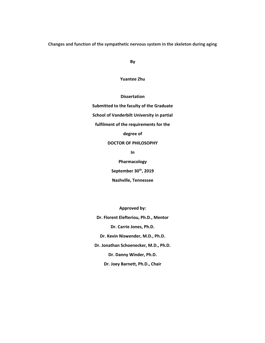 Changes and Function of the Sympathetic Nervous System in the Skeleton During Aging