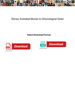 Disney Animated Movies in Chronological Order
