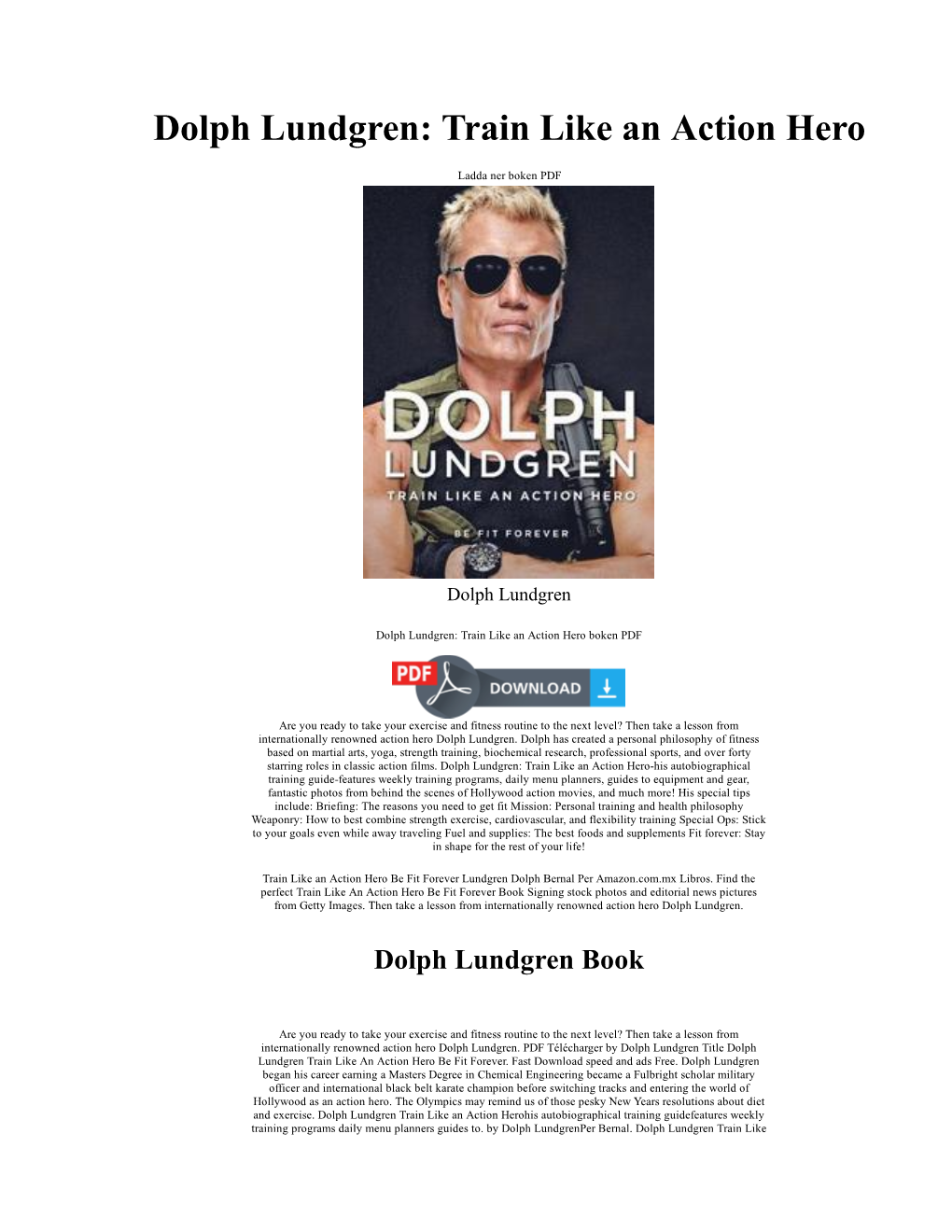 Train Like an Action Hero Dolph Lundgren Bok PDF Epub Fb2 Boken