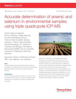 AN43285 – Accurate Determination of Arsenic and Selenium in Environmental Samples Using Triple Quadrupole ICP-MS