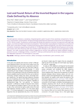 Return of the Inverted Repeat in the Legume Clade Deﬁned by Its Absence