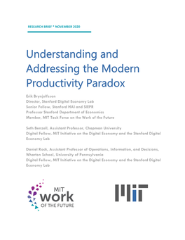Understanding and Addressing the Modern Productivity Paradox