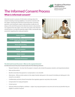 The Informed Consent Process Research Network What Is Informed Consent?