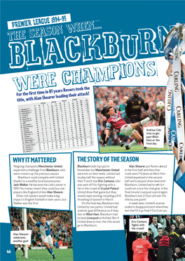 Blackburn Were Champions