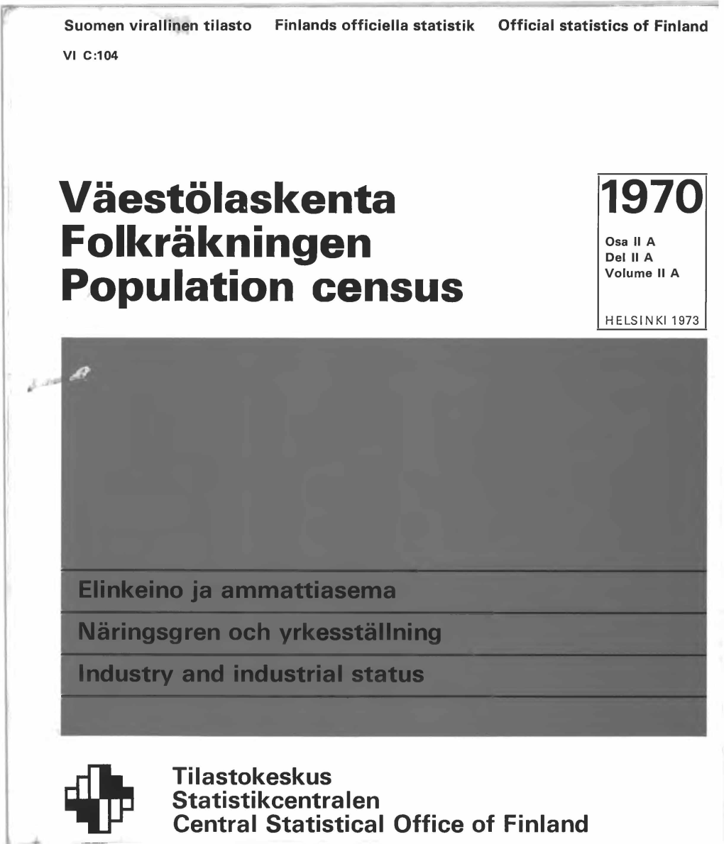 Väestölaskenta Folkräkningen Population Census