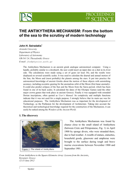 The Antikythera Mechanism Was Found by Reek Analogue Astronomical Computer