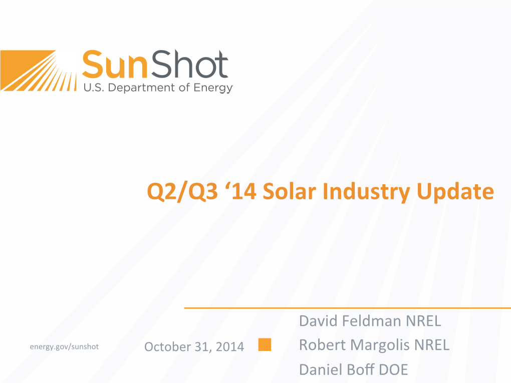 Q2/Q3 '14 Solar Industry Update