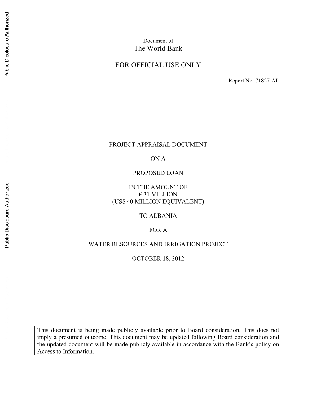 World Bank Document