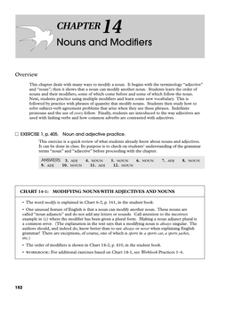 CHAPTER Nouns and Modifiers