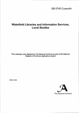 Wakefield Libraries and Information Services, Local Studies