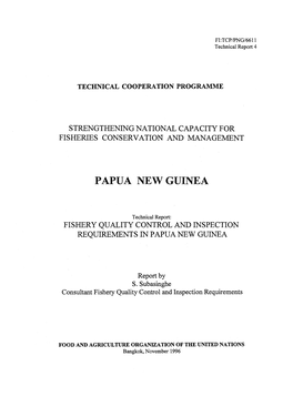 Fishery Quality Control and Inspection Requirements in Papua New Guinea