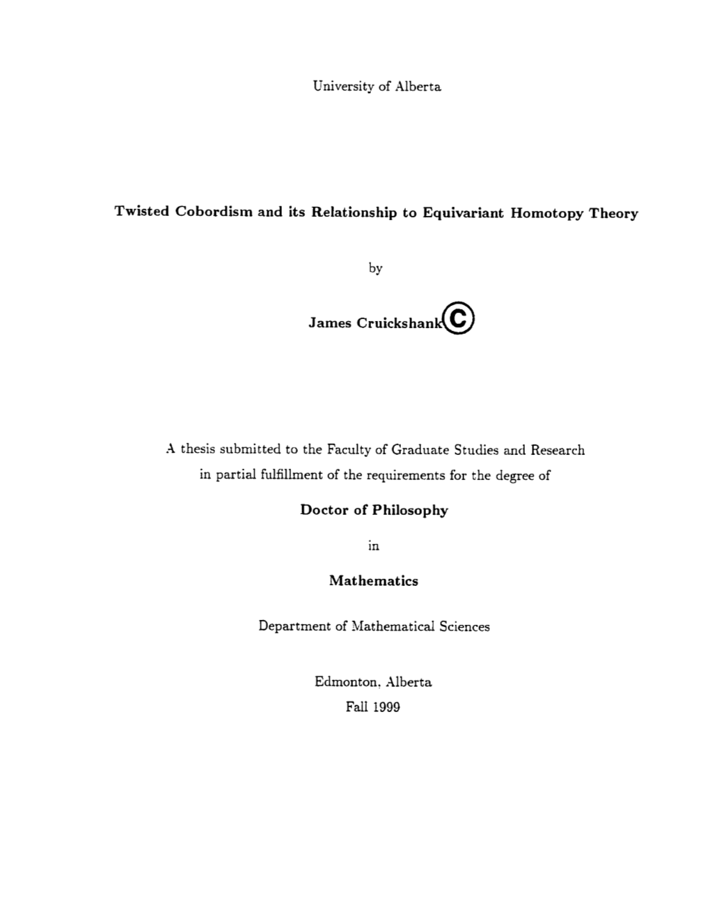 Twisted Cobordism and Its Relationship to Equivariant Homotopy Theory