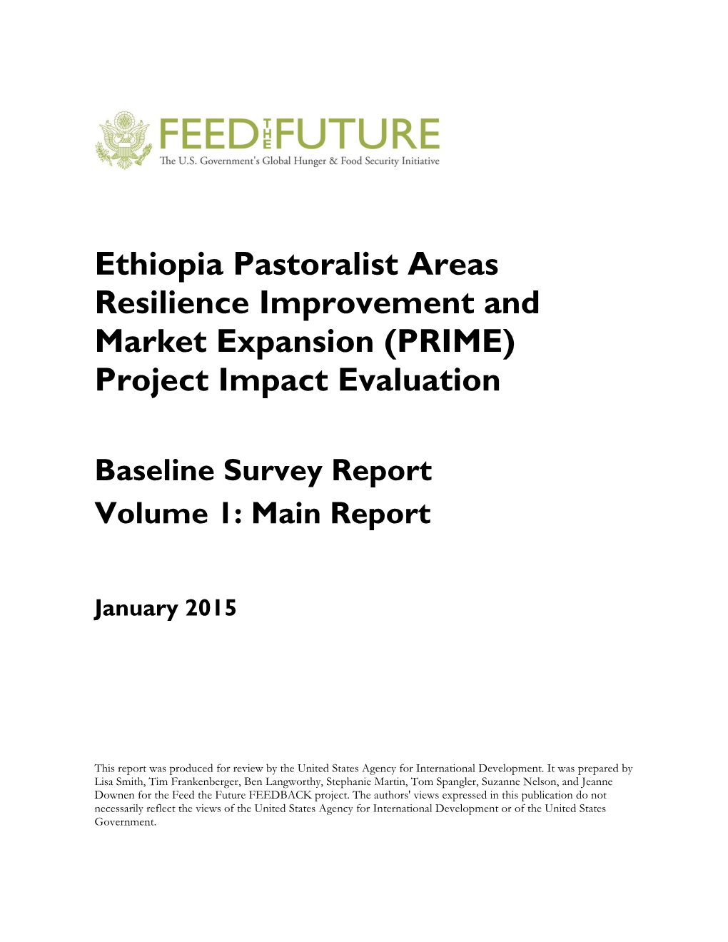 Ethiopia Pastoralist Areas Resilience Improvement and Market Expansion (PRIME) Project Impact Evaluation