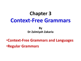 Context-Free Grammars