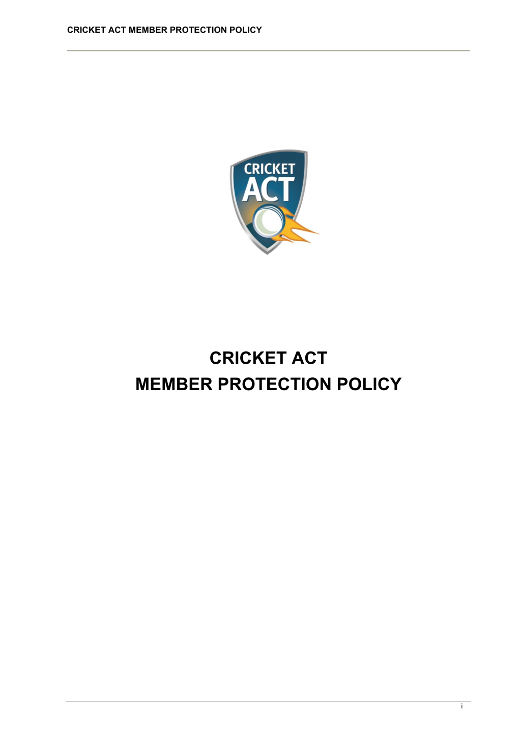 Cricket Act Member Protection Policy