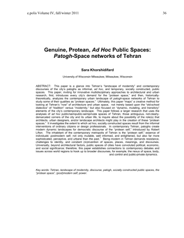 Patogh-Space Networks of Tehran