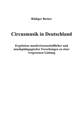 Circusmusik in Deutschland