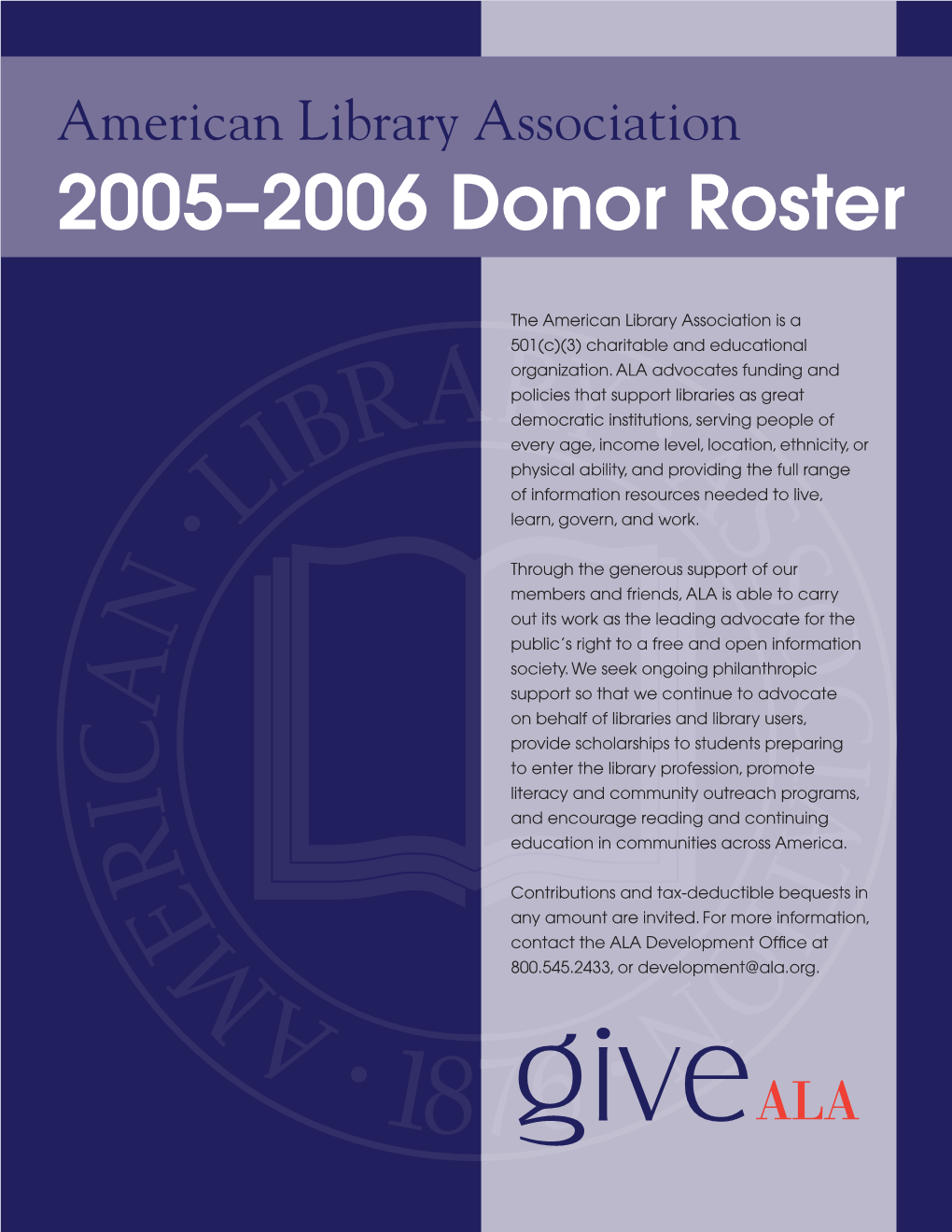 2005–2006 ALA Donor Roster