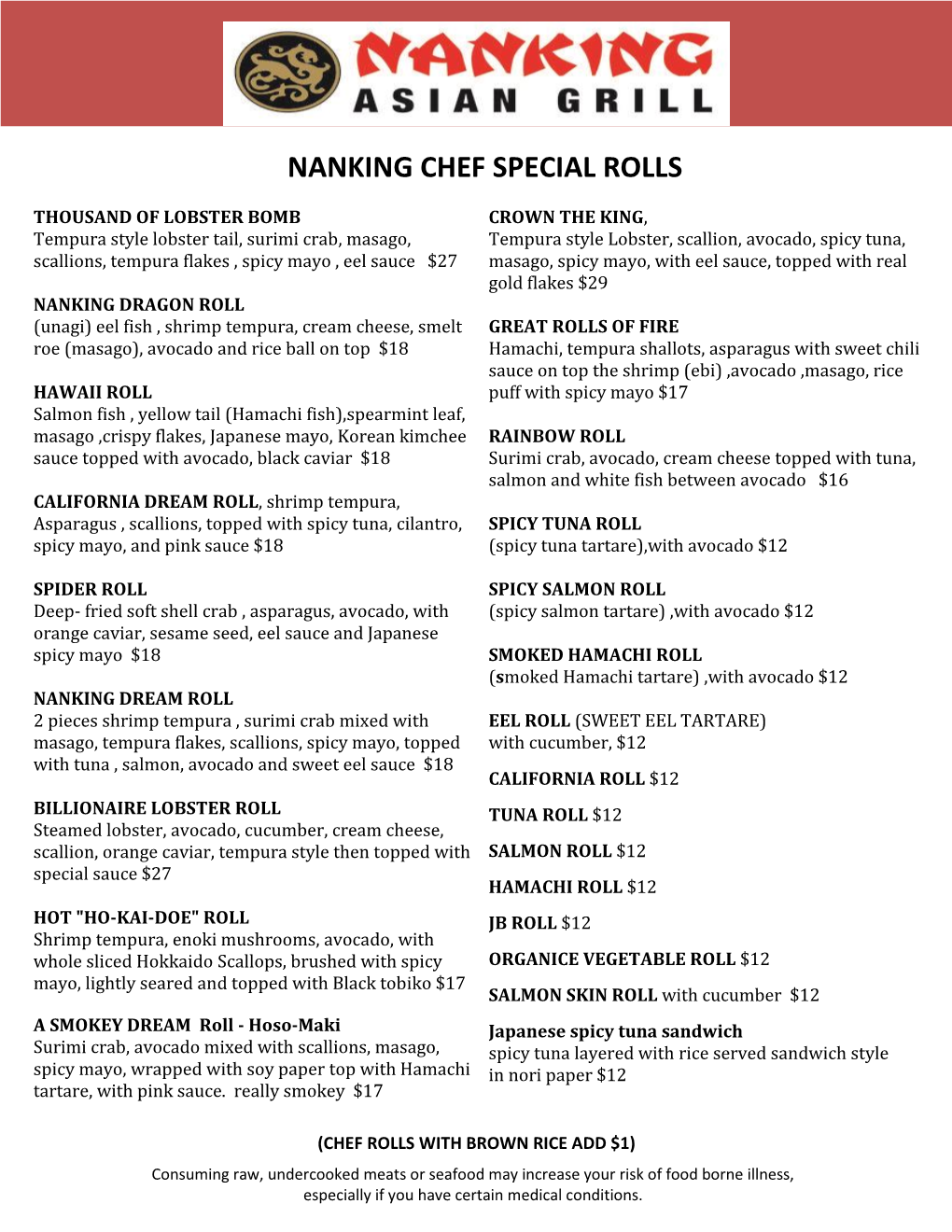 Nanking Chef Special Rolls