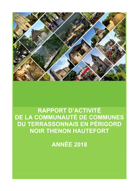 Rapport D'activité De La Communauté De Communes Du Terrassonnais En Périgord Noir Thenon Hautefort Année 2018