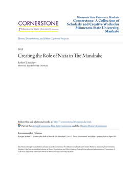 Creating the Role of Nicia in the Mandrake