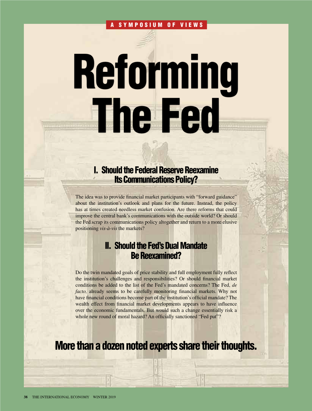 Reforming the Fed