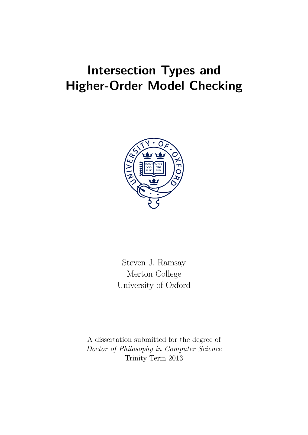 Intersection Types and Higher-Order Model Checking