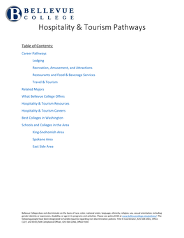 Hospitality & Tourism Pathways