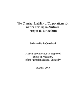 Liability of Corporations for Insider Trading