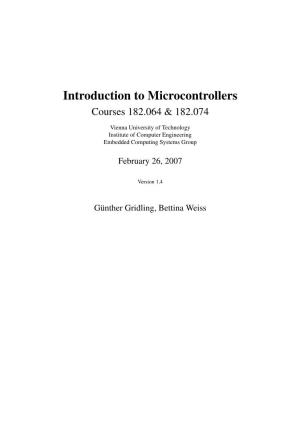 Introduction to Microcontrollers Courses 182.064 & 182.074