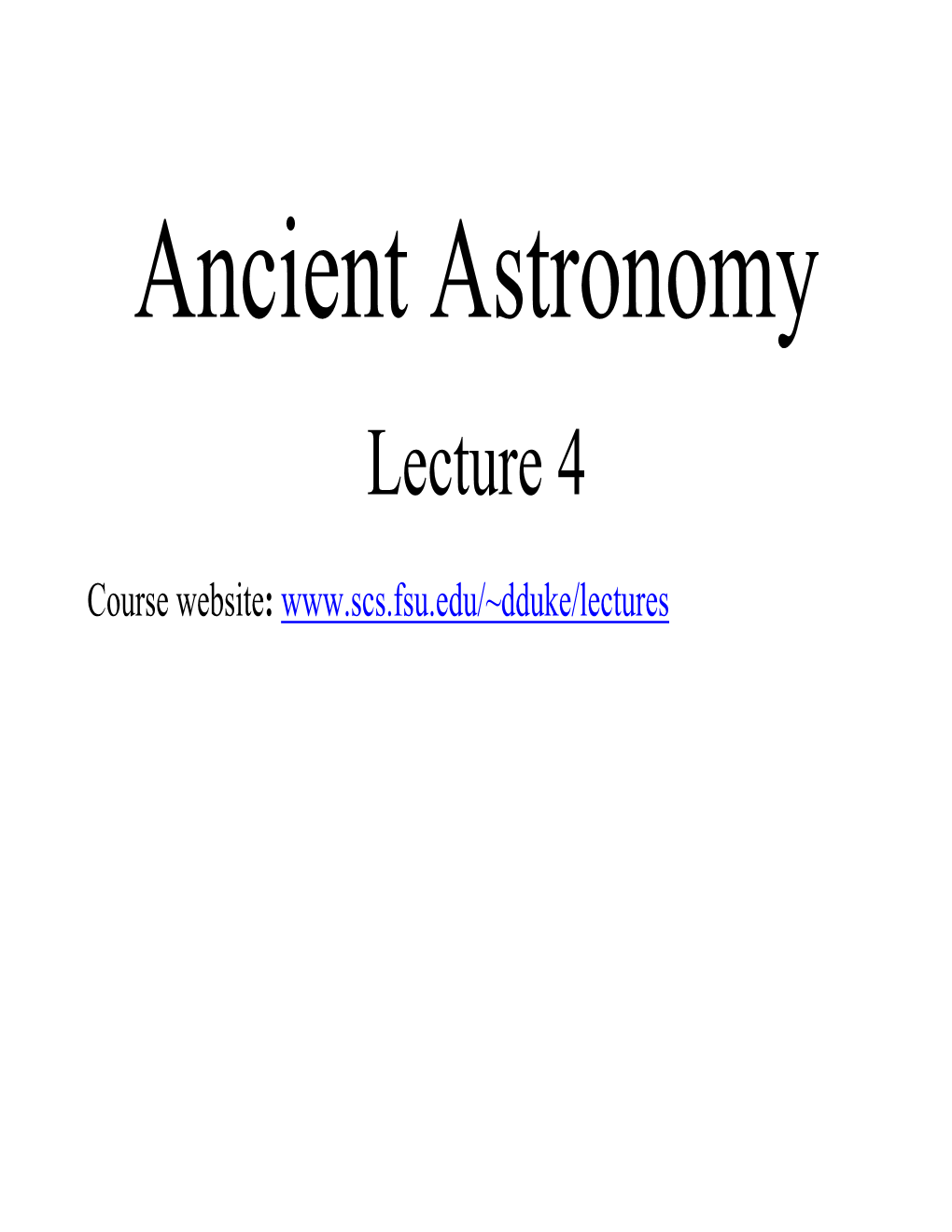 Ancient Astronomy