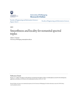 Smoothness and Locality for Nonunital Spectral Triples Adam C