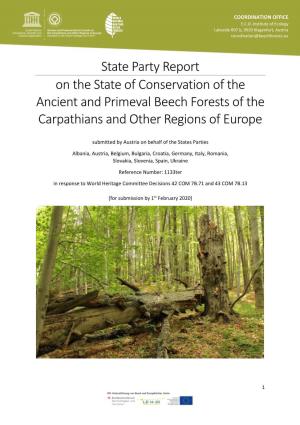 State Party Report on the State of Conservation of the Ancient and Primeval Beech Forests of the Carpathians and Other Regions of Europe