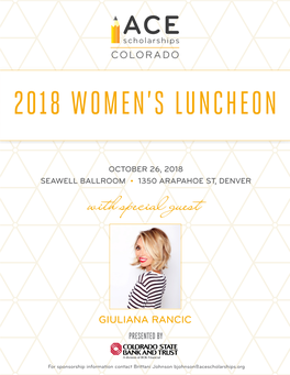 2018 Women's Luncheon Sponsor Packet
